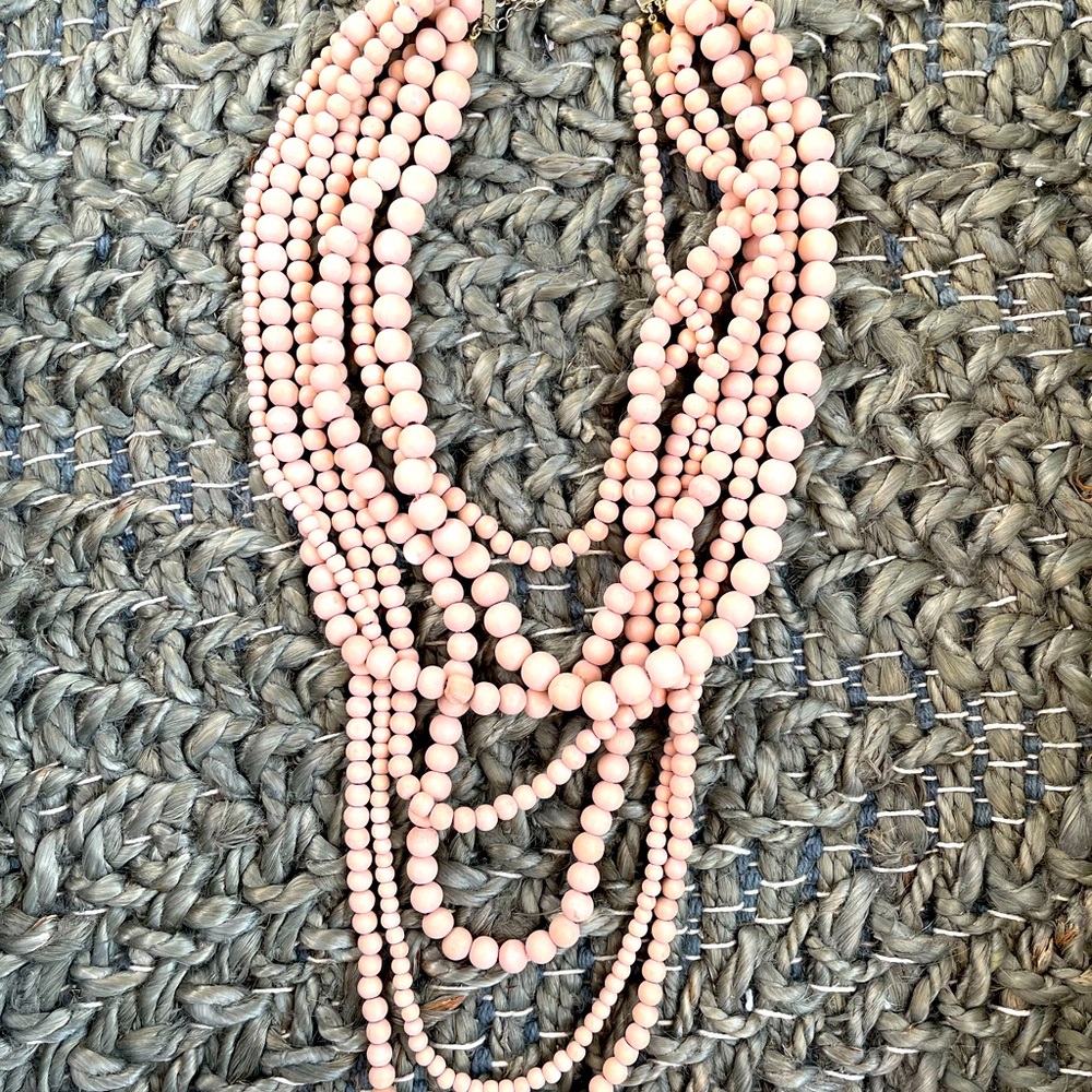 Peach Layered Bead Necklace